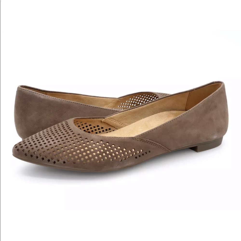 Vionic Womens Gem Posey Taupe Comfort Ballet Flat